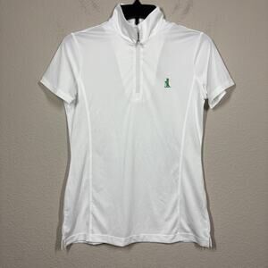 Epny Golf Womens Size XS Short Sleeve Convertible Zip Mock Polo Shirt White